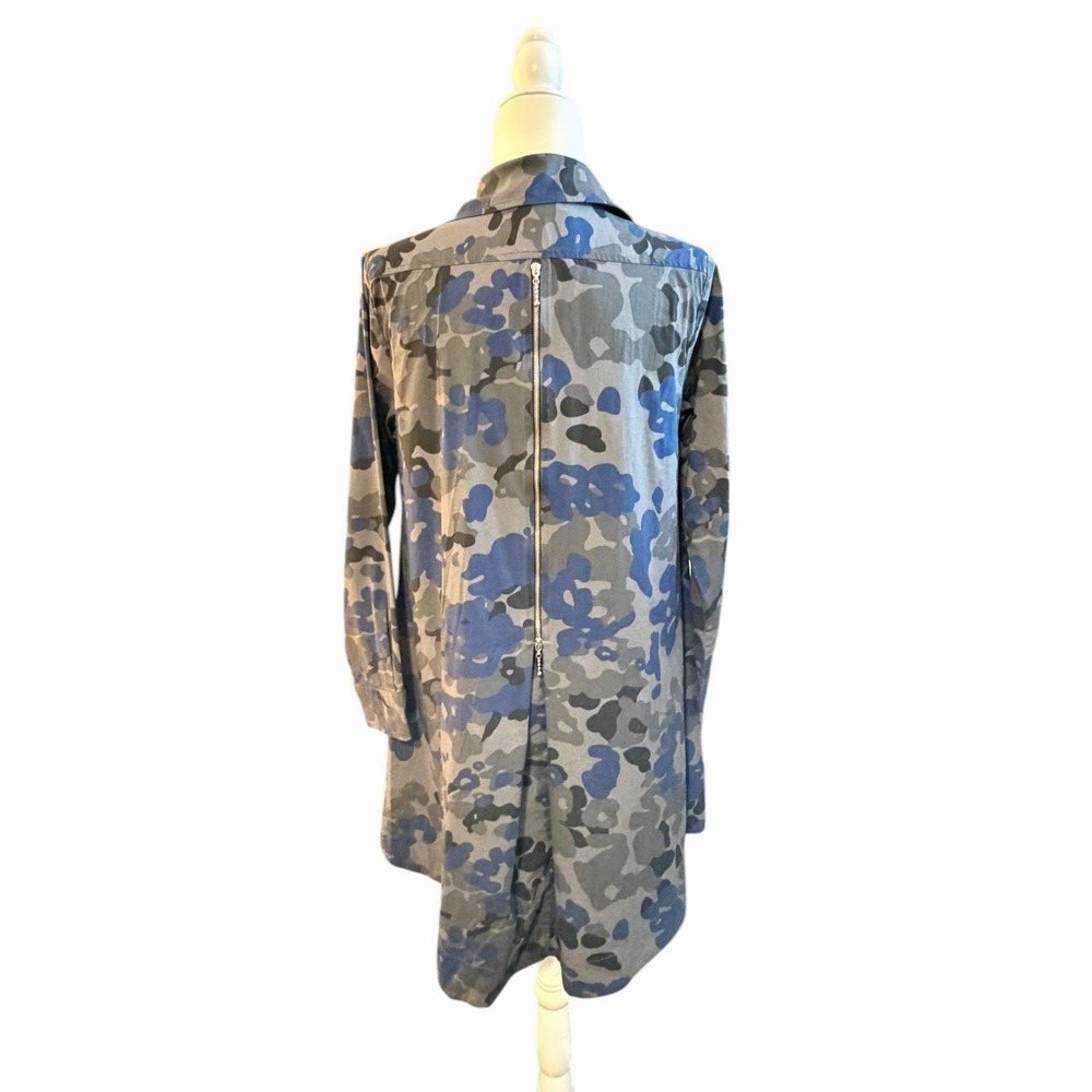Comfy USA Tunic Shirt Dress Blue Gray Abstract Print Small Made USA Lagenlook - Picture 3 of 6